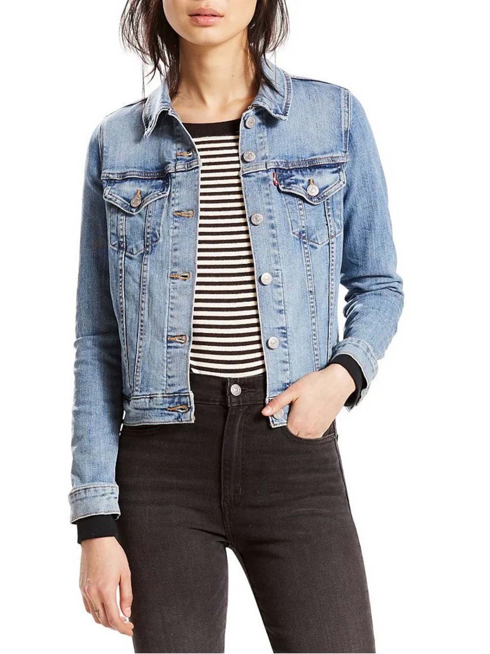 Levi’s Original Trucker Jacket Jeanie Light Wash Denim Size S Minimalist